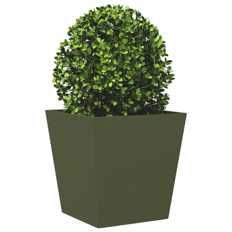 Plantenbak 40x40x40 cm staal olijfgroen - AllerleiShop