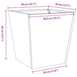 Plantenbak 40x40x40 cm staal olijfgroen - AllerleiShop