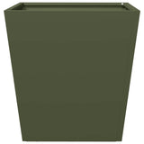 Plantenbakken 2 st 40x40x40 cm staal olijfgroen - AllerleiShop