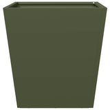 Plantenbakken 2 st 40x40x40 cm staal olijfgroen - AllerleiShop