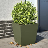 Plantenbakken 2 st 40x40x40 cm staal olijfgroen - AllerleiShop