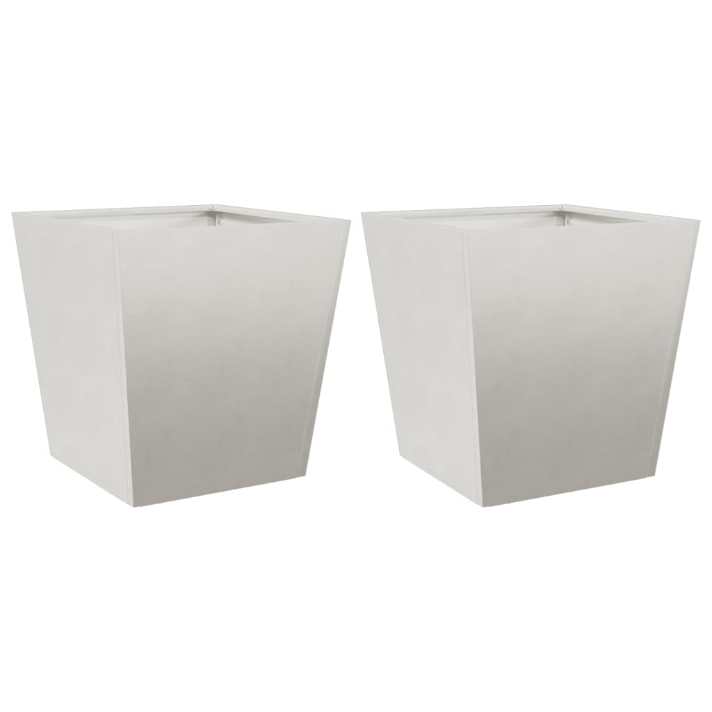 Plantenbakken 2 st 40x40x40 cm roestvrij staal - AllerleiShop