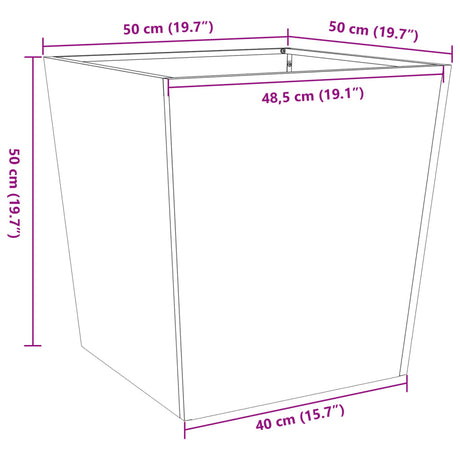 Plantenbak 50x50x50 cm staal zwart - AllerleiShop