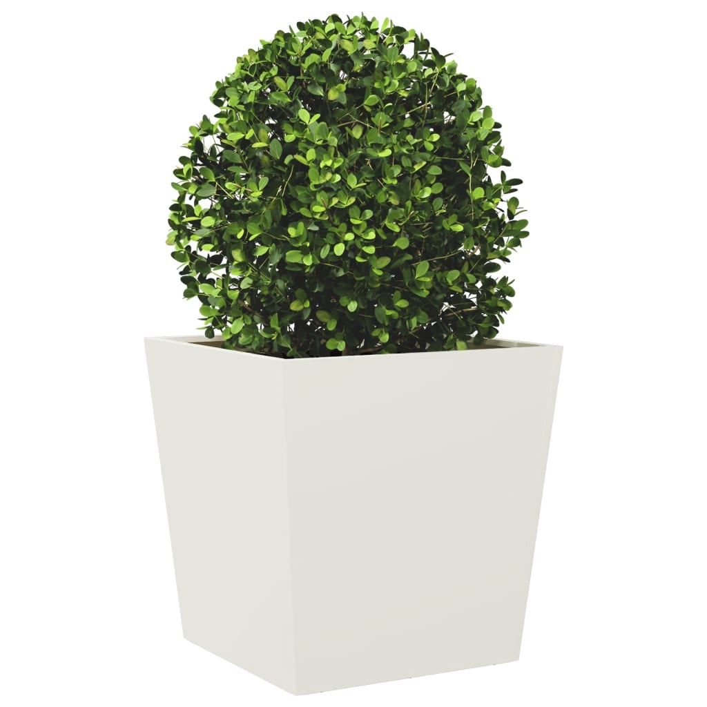 Plantenbakken 2 st 50x50x50 cm staal wit - AllerleiShop