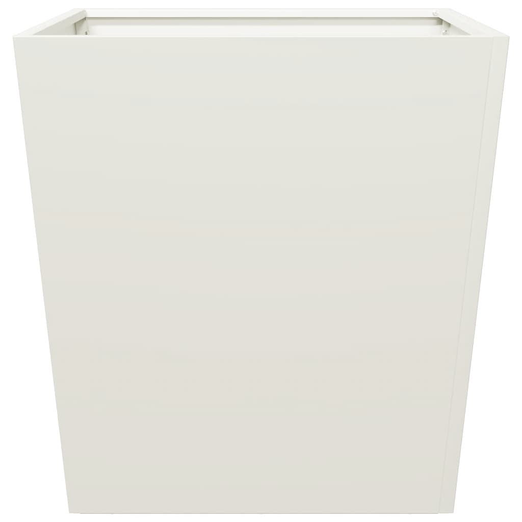 Plantenbakken 2 st 50x50x50 cm staal wit - AllerleiShop