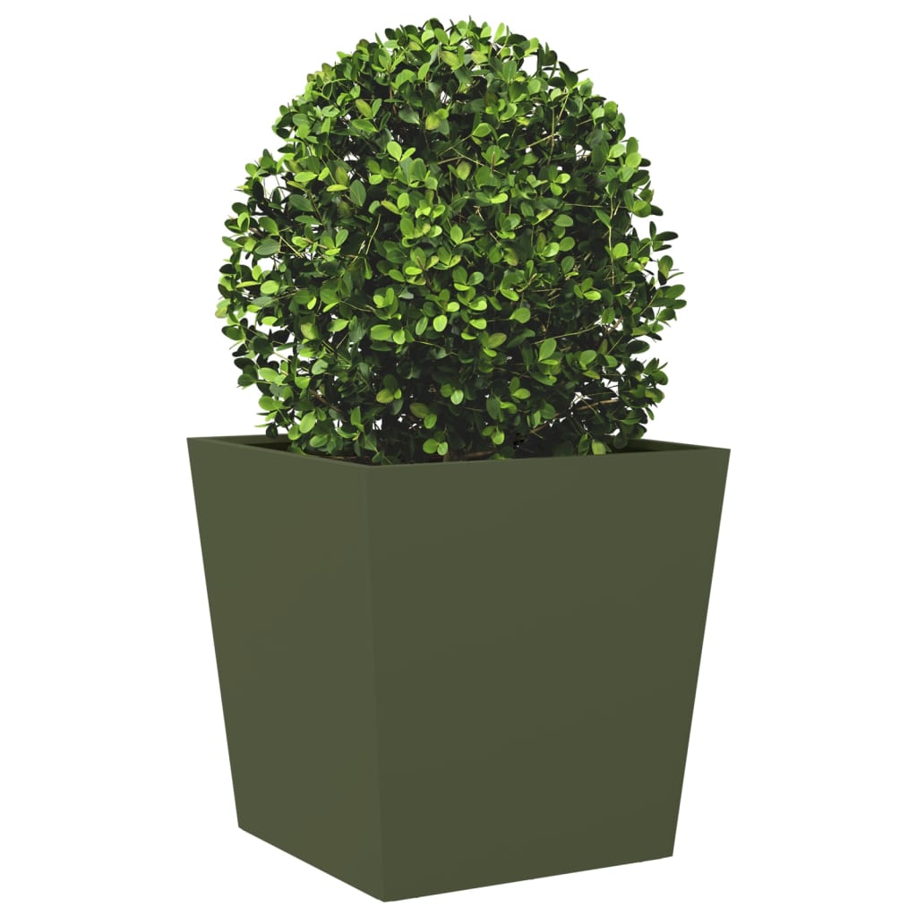 Plantenbak 50x50x50 cm staal olijfgroen - AllerleiShop