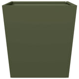 Plantenbakken 2 st 50x50x50 cm staal olijfgroen - AllerleiShop