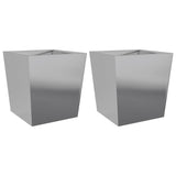 Plantenbakken 2 st 50x50x50 cm gegalvaniseerd staal - AllerleiShop