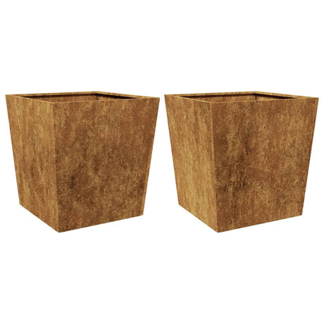 Plantenbakken 2 st 50x50x50 cm cortenstaal - AllerleiShop