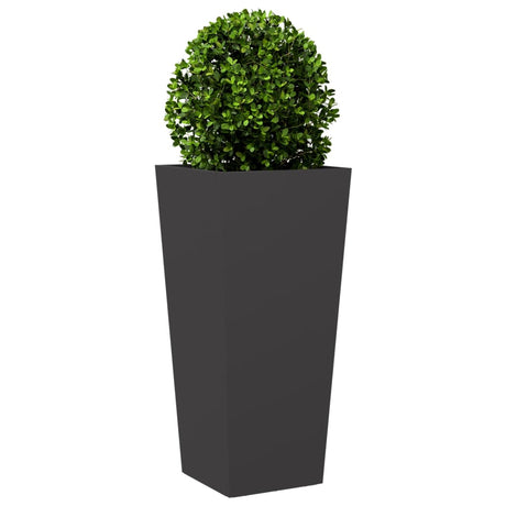 Plantenbakken 2 st 35x35x75 cm staal zwart - AllerleiShop