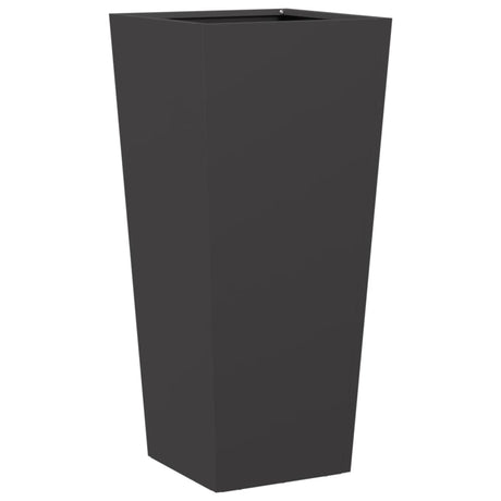 Plantenbakken 2 st 35x35x75 cm staal zwart - AllerleiShop