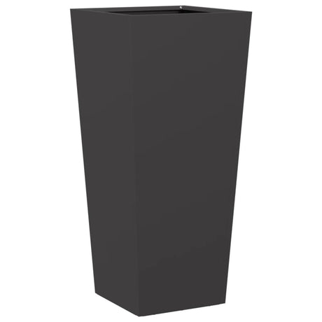 Plantenbakken 2 st 35x35x75 cm staal zwart - AllerleiShop