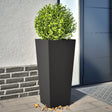 Plantenbakken 2 st 35x35x75 cm staal zwart - AllerleiShop