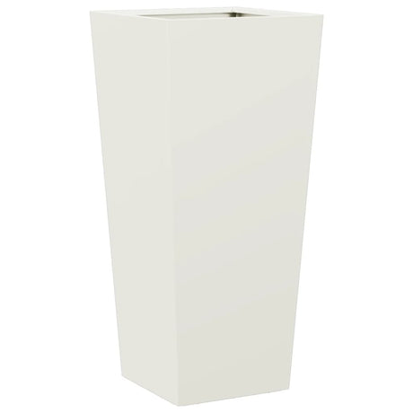 Plantenbakken 2 st 35x35x75 cm staal wit - AllerleiShop