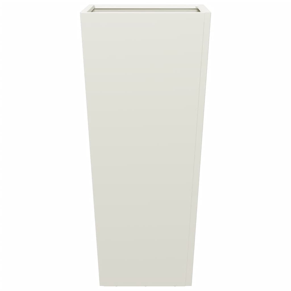 Plantenbakken 2 st 35x35x75 cm staal wit - AllerleiShop