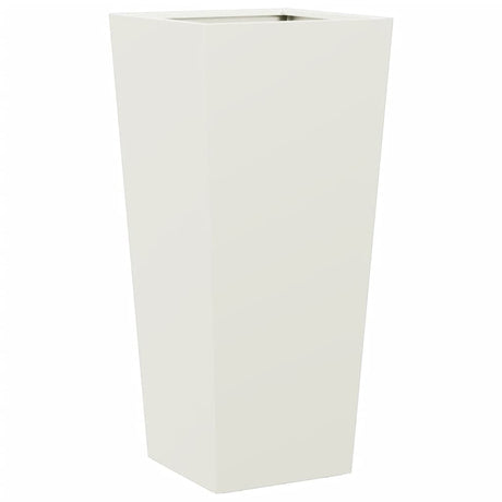 Plantenbakken 2 st 35x35x75 cm staal wit - AllerleiShop