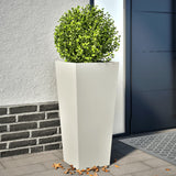 Plantenbakken 2 st 35x35x75 cm staal wit - AllerleiShop