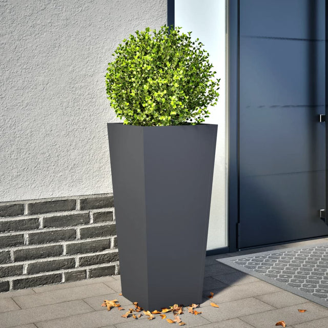 Plantenbak 35x35x75 cm staal antracietkleurig - AllerleiShop