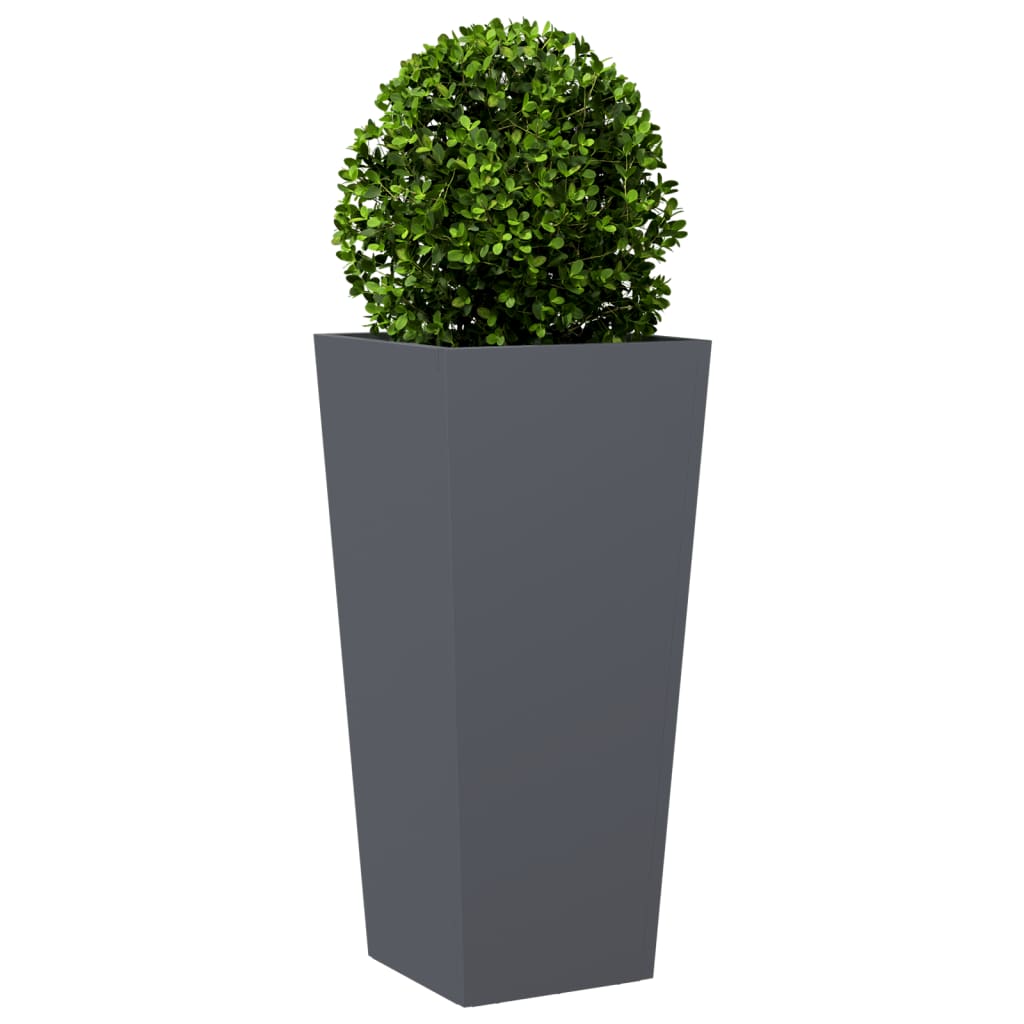 Plantenbakken 2 st 35x35x75 cm staal antracietkleurig - AllerleiShop