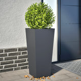 Plantenbakken 2 st 35x35x75 cm staal antracietkleurig - AllerleiShop