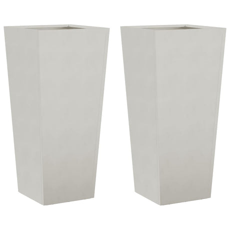 Plantenbakken 2 st 35x35x75 cm roestvrij staal - AllerleiShop