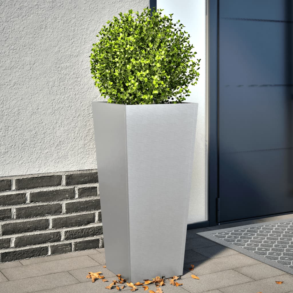 Plantenbakken 2 st 35x35x75 cm gegalvaniseerd staal - AllerleiShop