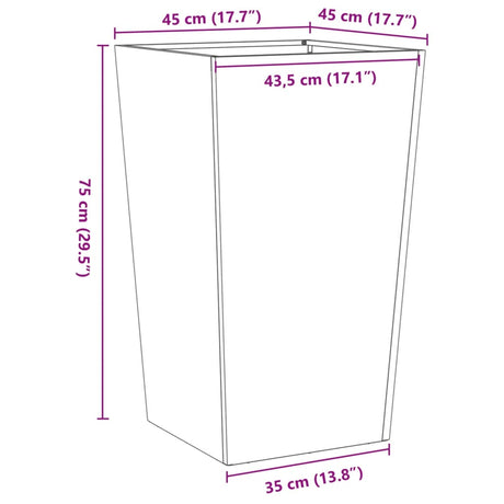 Plantenbak 45x45x75 cm staal zwart - AllerleiShop