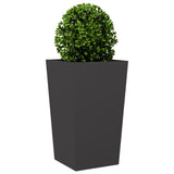 Plantenbakken 2 st 45x45x75 cm staal zwart - AllerleiShop