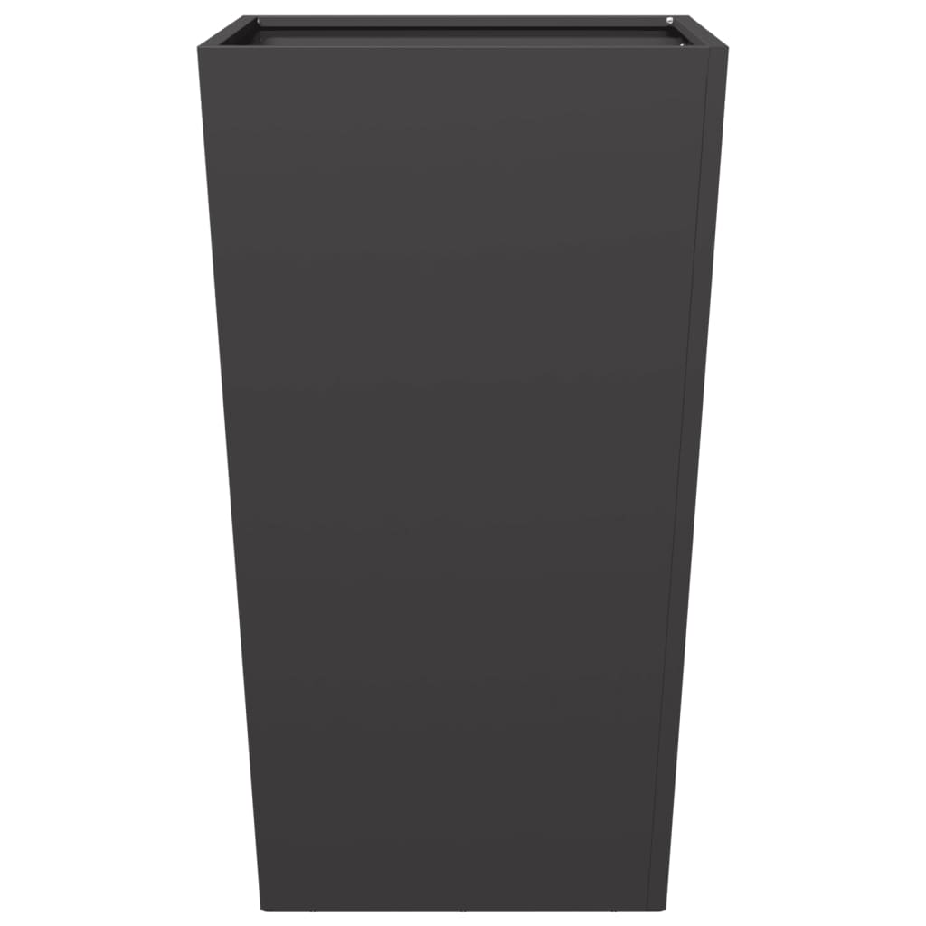 Plantenbakken 2 st 45x45x75 cm staal zwart - AllerleiShop