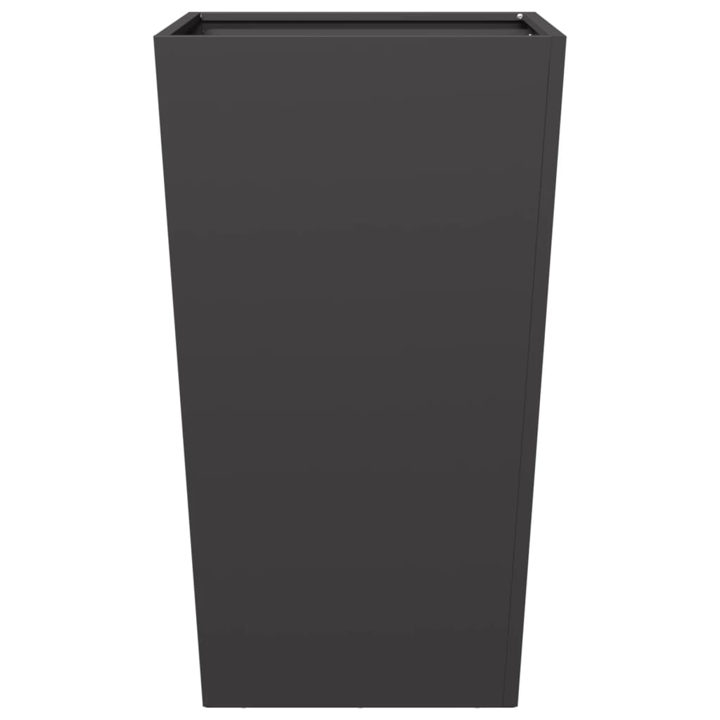 Plantenbakken 2 st 45x45x75 cm staal zwart - AllerleiShop