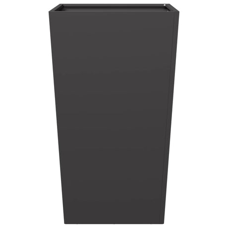 Plantenbakken 2 st 45x45x75 cm staal zwart - AllerleiShop