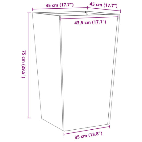 Plantenbak 45x45x75 cm staal wit - AllerleiShop