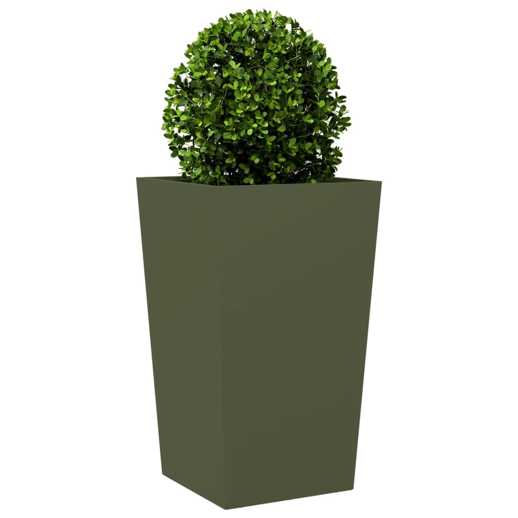 Plantenbak 45x45x75 cm staal olijfgroen - AllerleiShop