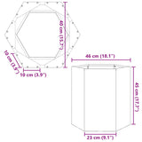 Plantenbak zeshoek 46x40x45 cm staal antracietkleurig - AllerleiShop