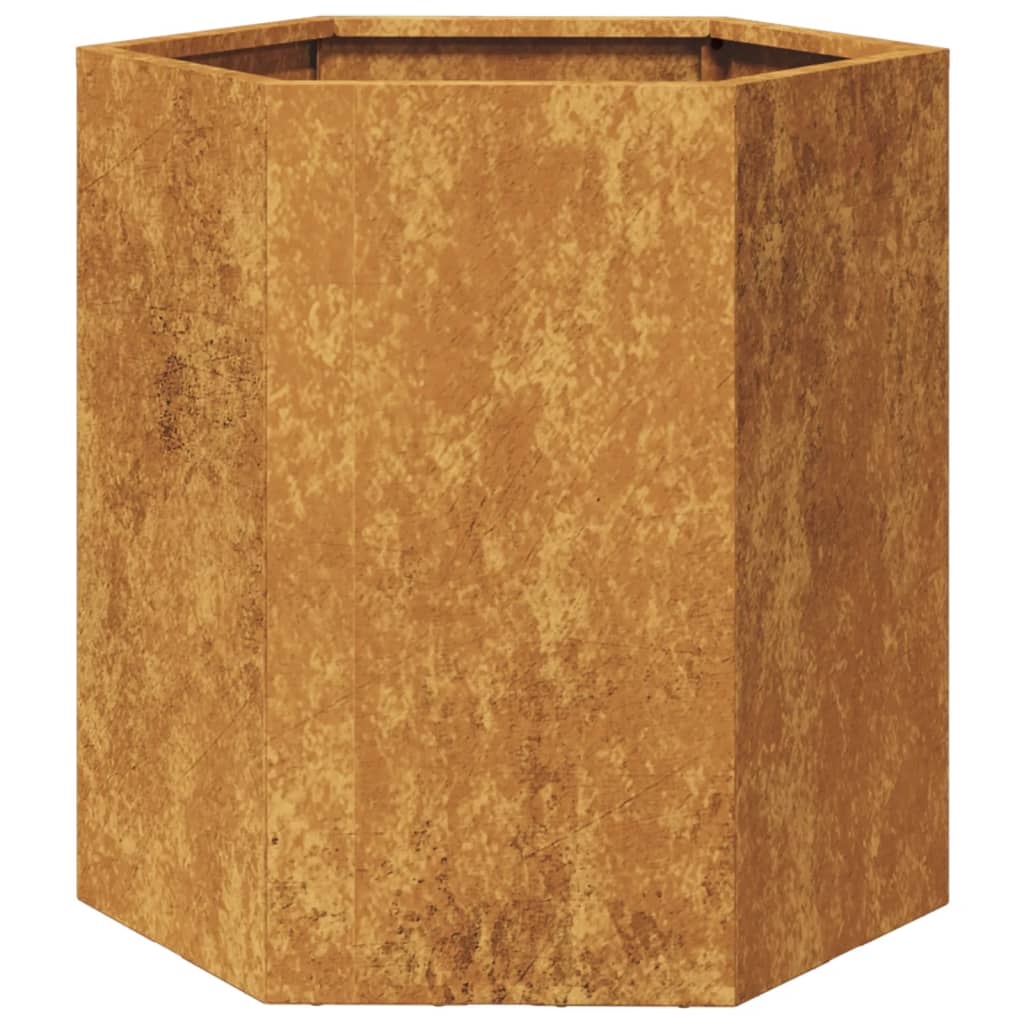 Plantenbakken 2 st zeshoek 46x40x45 cm cortenstaal - AllerleiShop