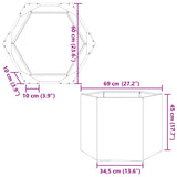 Plantenbak zeshoek 69x60x45 cm staal zwart - AllerleiShop