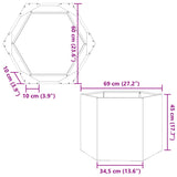 Plantenbak zeshoek 69x60x45 cm staal antracietkleurig - AllerleiShop