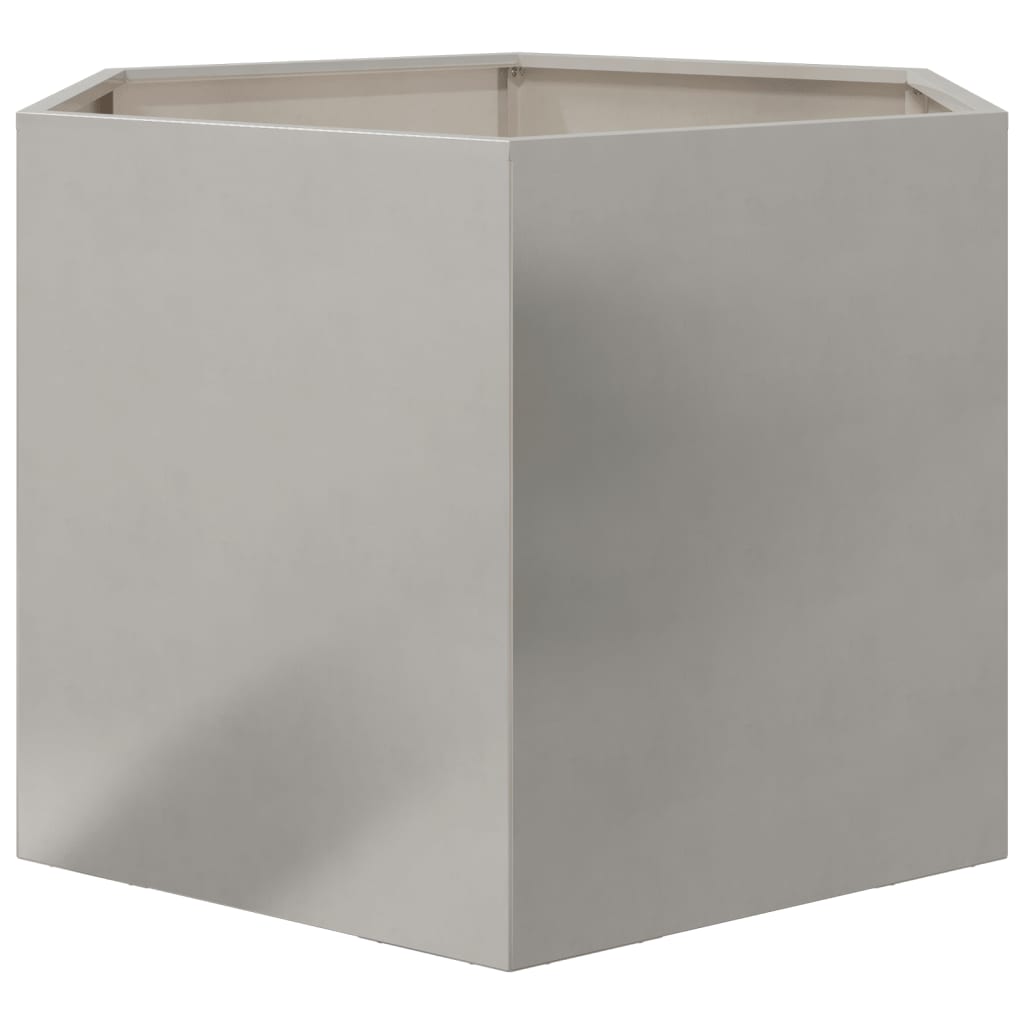 Plantenbak zeshoek 69x60x45 cm roestvrijstaal - AllerleiShop