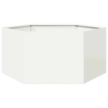 Plantenbak zeshoek 104x90x45 cm staal wit - AllerleiShop