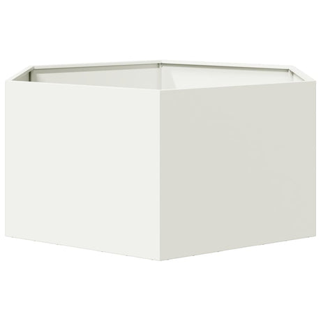 Plantenbak zeshoek 104x90x45 cm staal wit - AllerleiShop