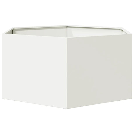 Plantenbak zeshoek 104x90x45 cm staal wit - AllerleiShop