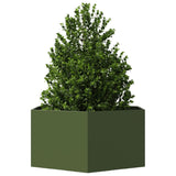 Plantenbak zeshoek 104x90x45 cm staal olijfgroen - AllerleiShop