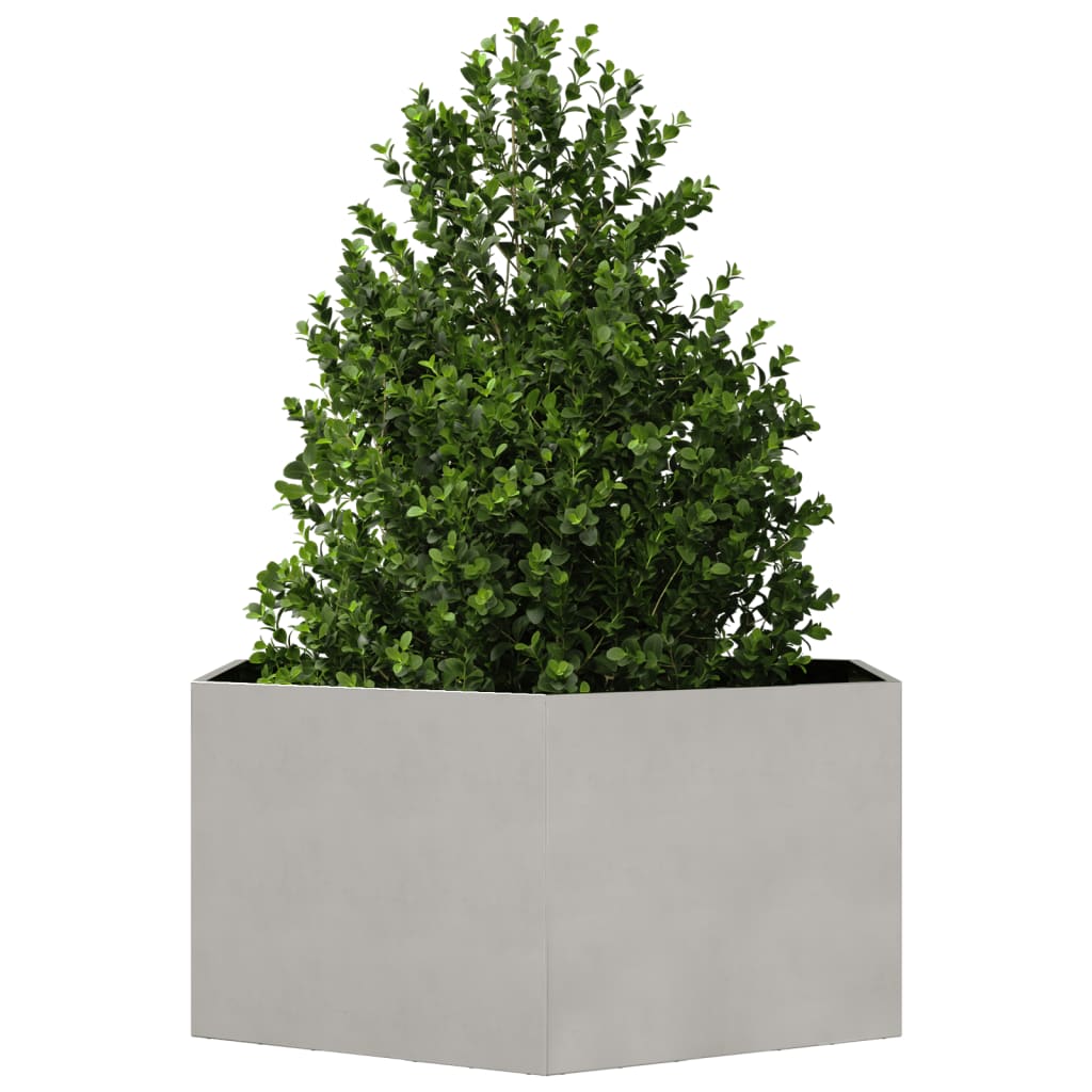 Plantenbak zeshoek 104x90x45 cm roestvrijstaal - AllerleiShop