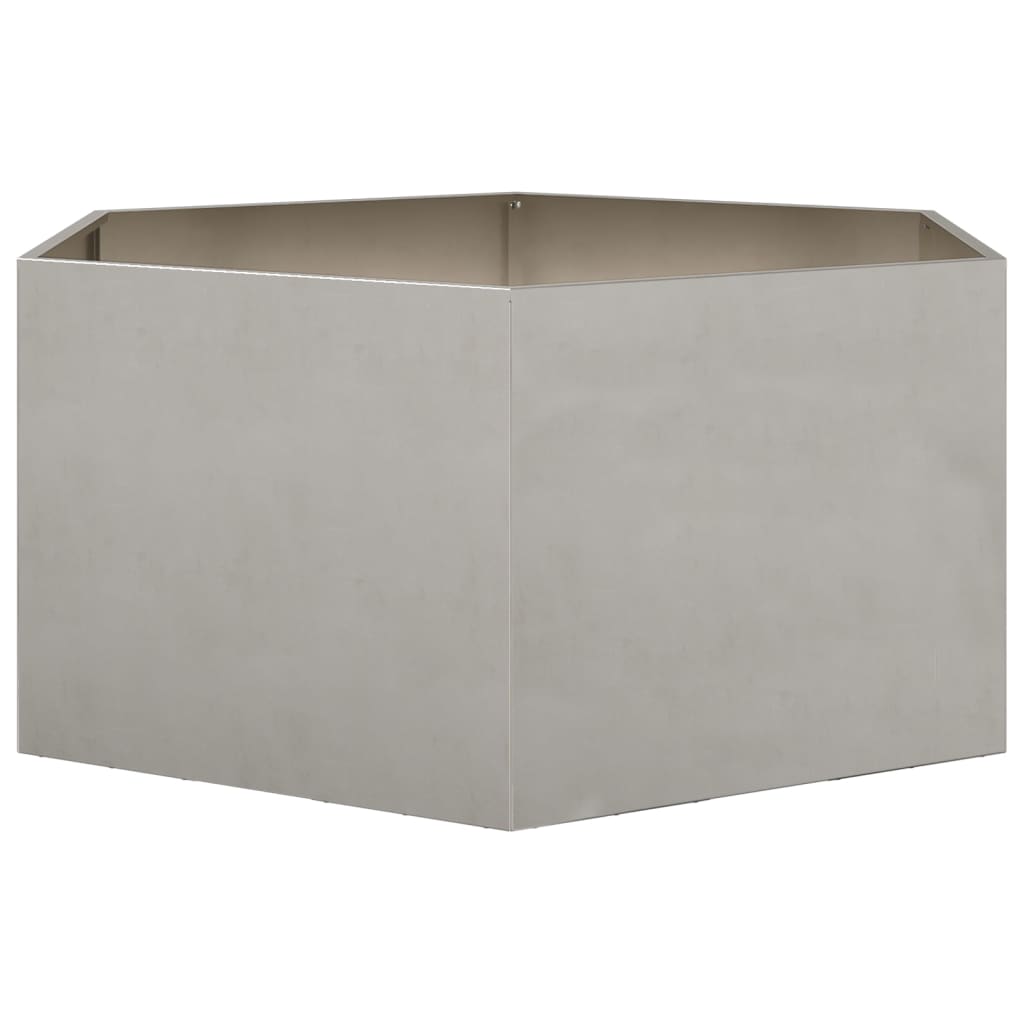 Plantenbak zeshoek 104x90x45 cm roestvrijstaal - AllerleiShop