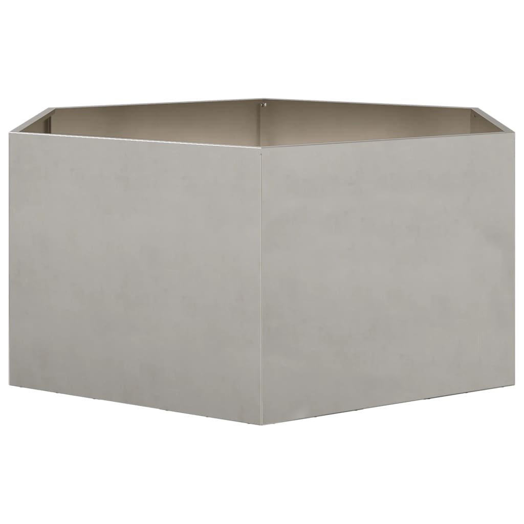 Plantenbak zeshoek 104x90x45 cm roestvrijstaal - AllerleiShop