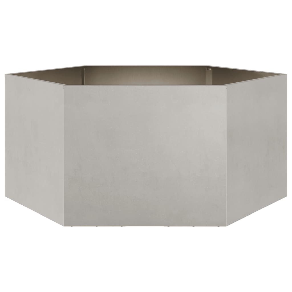 Plantenbak zeshoek 104x90x45 cm roestvrijstaal - AllerleiShop