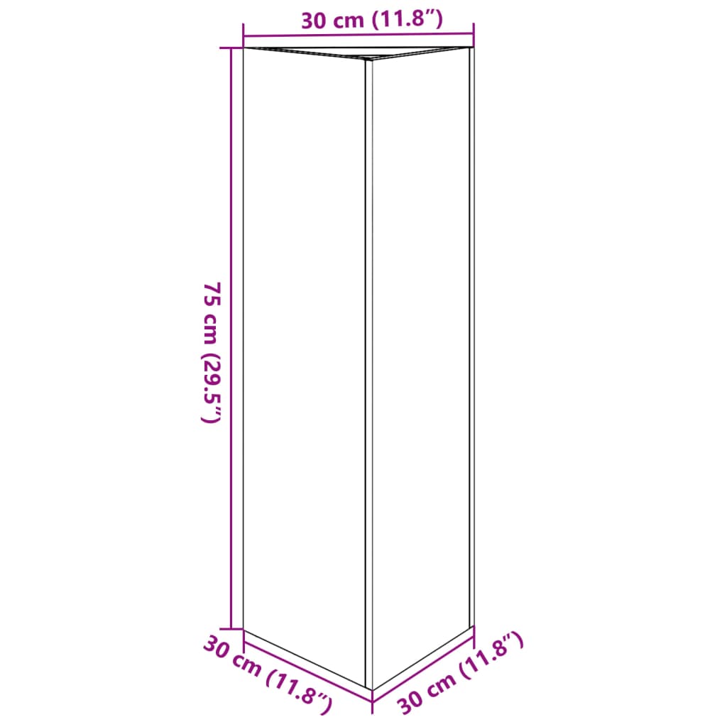 Plantenbak driehoek 30x26x75 cm staal wit - AllerleiShop