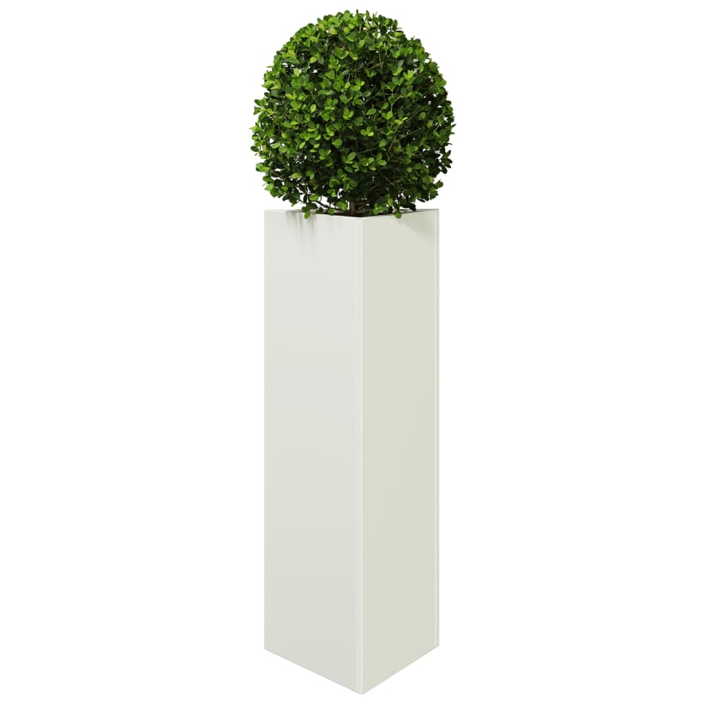 Plantenbakken 2 st driehoek 30x26x75 cm staal wit - AllerleiShop