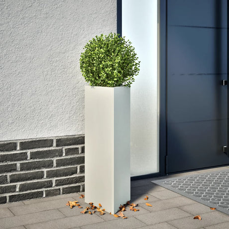 Plantenbakken 2 st driehoek 30x26x75 cm staal wit - AllerleiShop