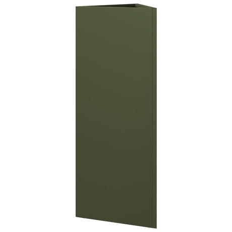 Plantenbak driehoek 30x26x75 cm staal olijfgroen - AllerleiShop